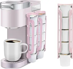 K Cup Holder for Keurig Coffee Pod Holders for Counter Small Space Compact Design Wall Mount Halloween Gifts Christmas Home Decor Black