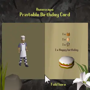 RuneScape Cooking Recipe Birthday Card, Funny OSRS Inspired Gamer Greeting, Old School RPG Pixel Art Gift for Him Her, Cake Skill Level Up Card