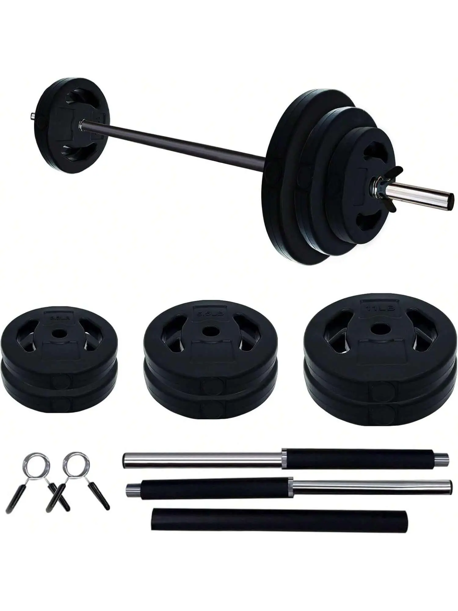 Gaomon 40 Lbs Adjustable Barbell Weights Set, Home Gym Equipment with Cushioned Grips, Quick-Change Rubber Plates for Strength Training at Home