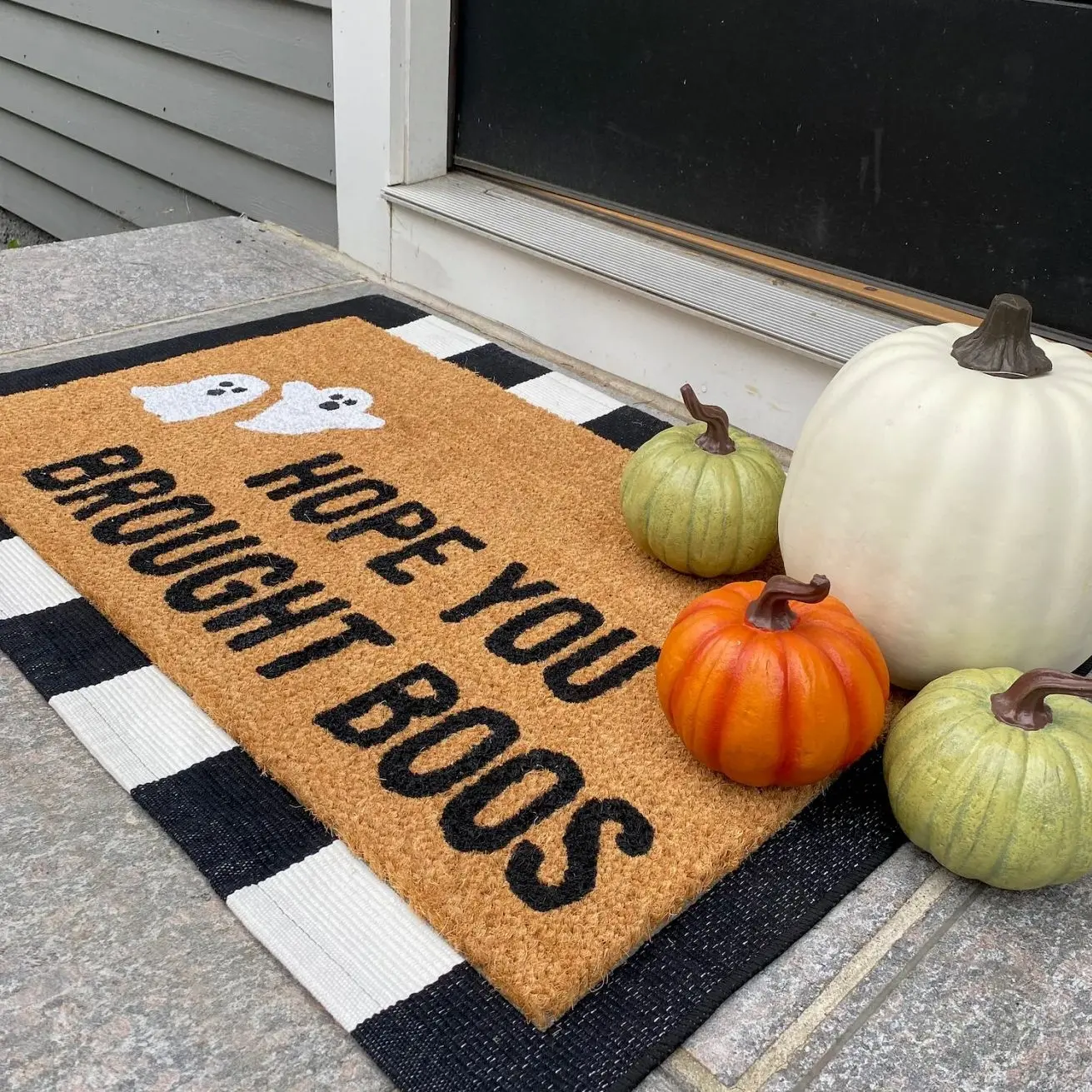 Hope you brought boos doormat, Halloween doormat, fall doormat, pumpkin doormat, boo, autumn doormat cute doormat, trendy doormat