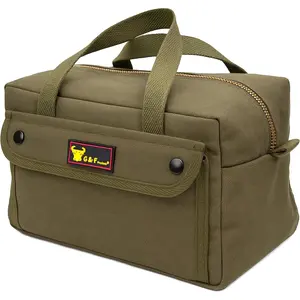 Waxed Canvas All Purpose Military Style Duffle Bag Water-Resistant Adjustable Strap Fully Lined Double Zipper Closure Heavy Duty Olive Green
