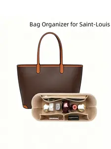 Tote Bag Organizer Insert for Ladies, Premium Felt Handbag Organizer for Large Shoulder Bag, Purse Organizer Insert fits Saint Louis PM & GM, Storage Bag for City Bag, Felt Make up Bag, Travel Bag, Handbag for ladies