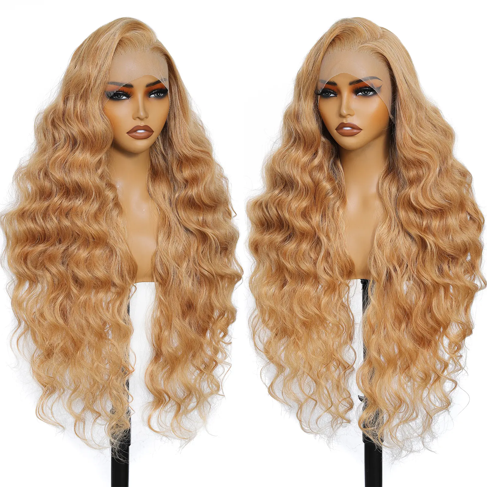 FABÉLLE Long Wavy Lace Hairline Wig Hairstyle Synthetic Heat Resistant 32Inch Glueless Wig Body Wave Wig 13*6 Lace Front Natural Wavy Pre Plucked Wigs Lace Frontal for Women