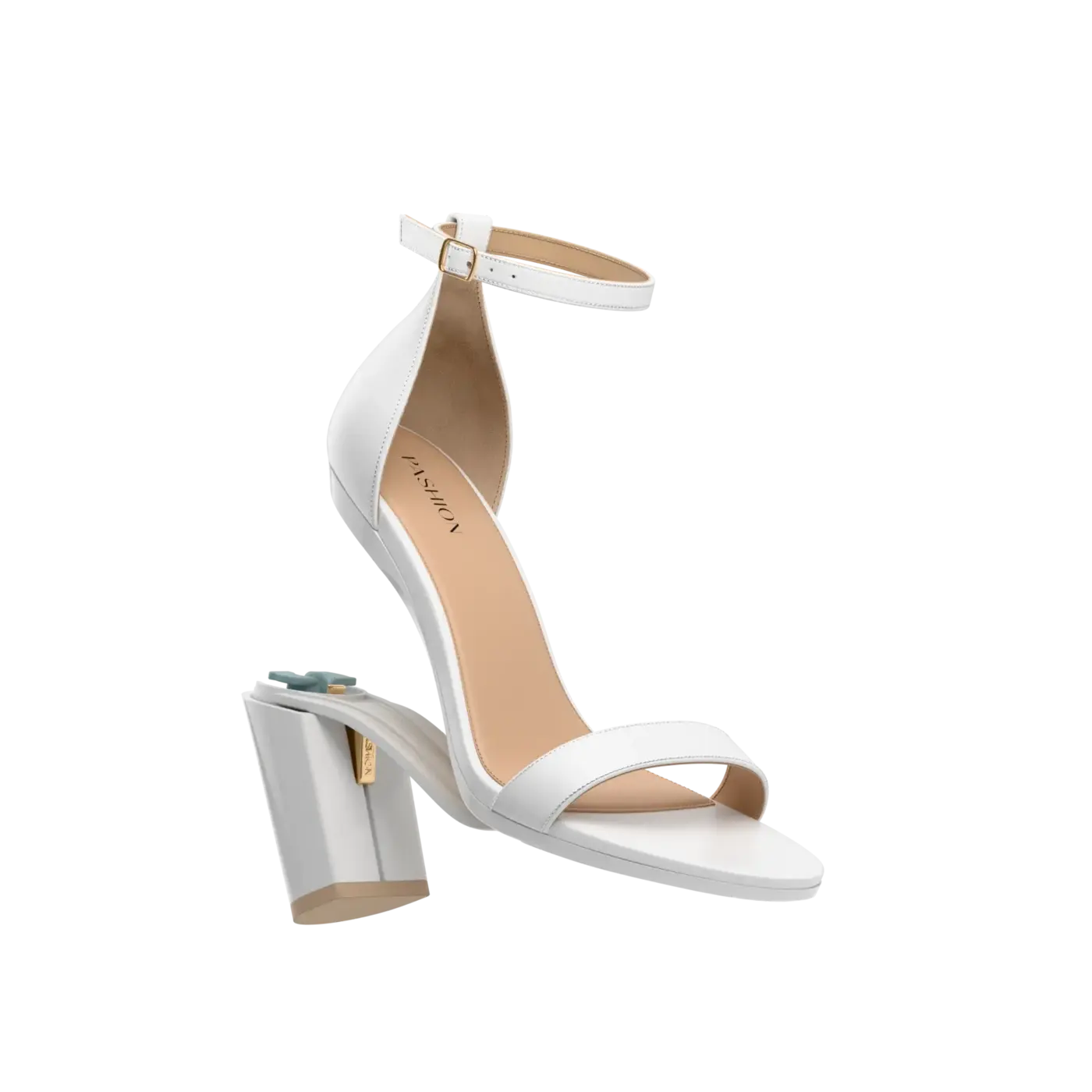 The Pashionista - White Leather 4" Block
