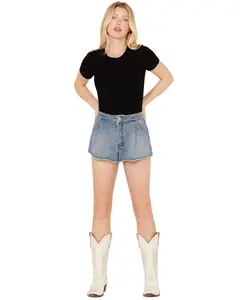 Shyanne Women's Light Wash Super High Rise Pull On Shorts - Swsu23sh44