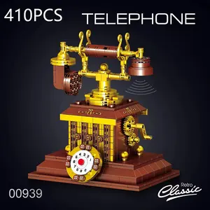 410PCS retro phone assembly, building block assembly, puzzle toys, holiday gifts, creative building block decorations, the preferred gift for friends and lovers, Assembly Building Blocks