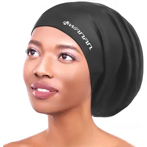 Extra Large Silicone Swim Cap for Long Hair Protective Styles–Waterproof Swimming Cap for Men Women with Dreadlocks, Weaves, Extensions, Braids, Curls, Afros–Keep Hair Dry