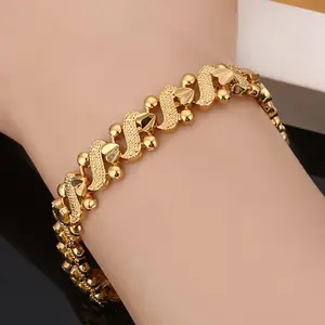 Women'S Romantic Heart Bracelet Jewelry Golden Color Dubai Ethiopian African Women Gift Jewelry