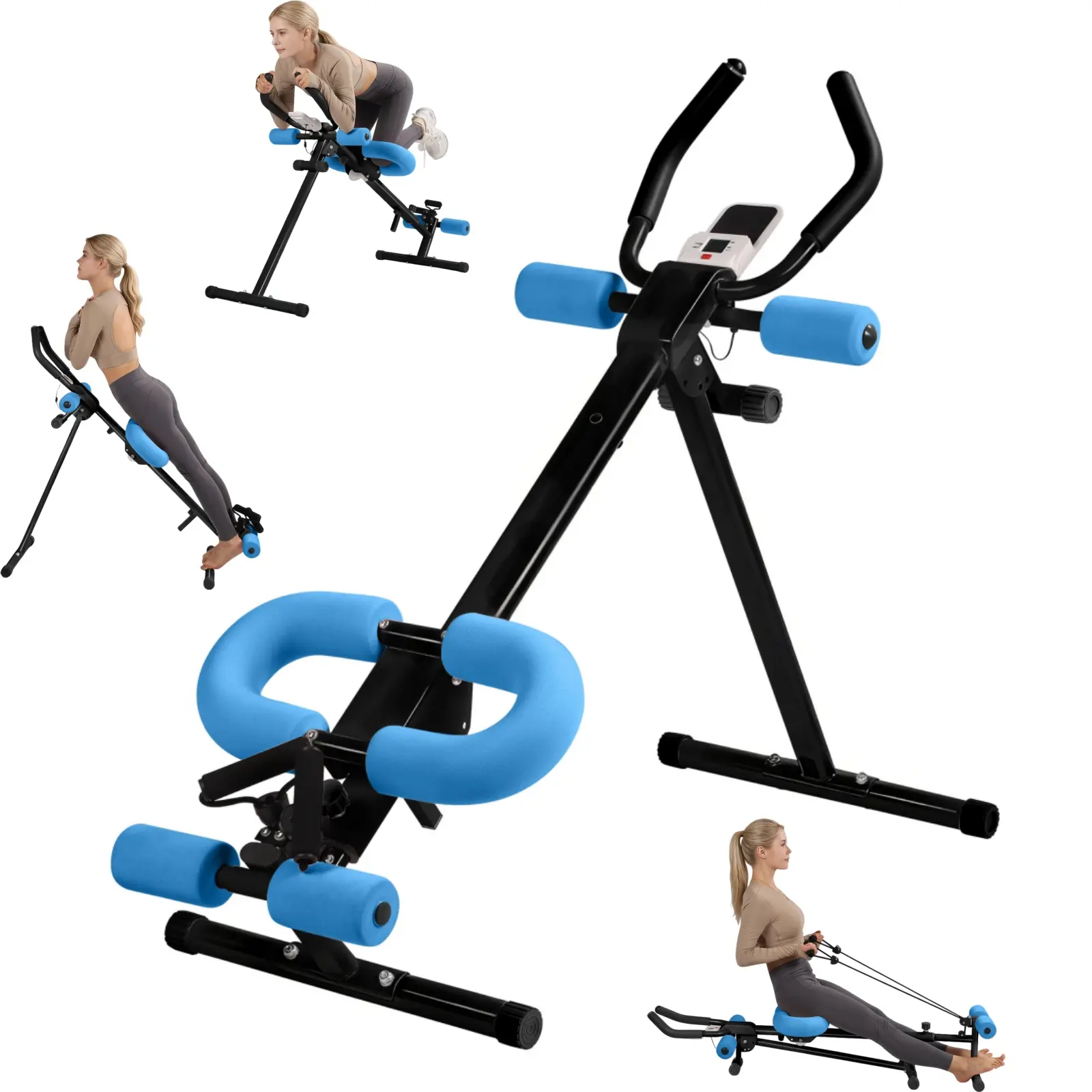 Lpxpass Abdominal Muscle Trainer - Adjustable Ab Core Machine with Knee Safety Protection, Foldable for Home Gym Use, Stomach Focus Strength Training