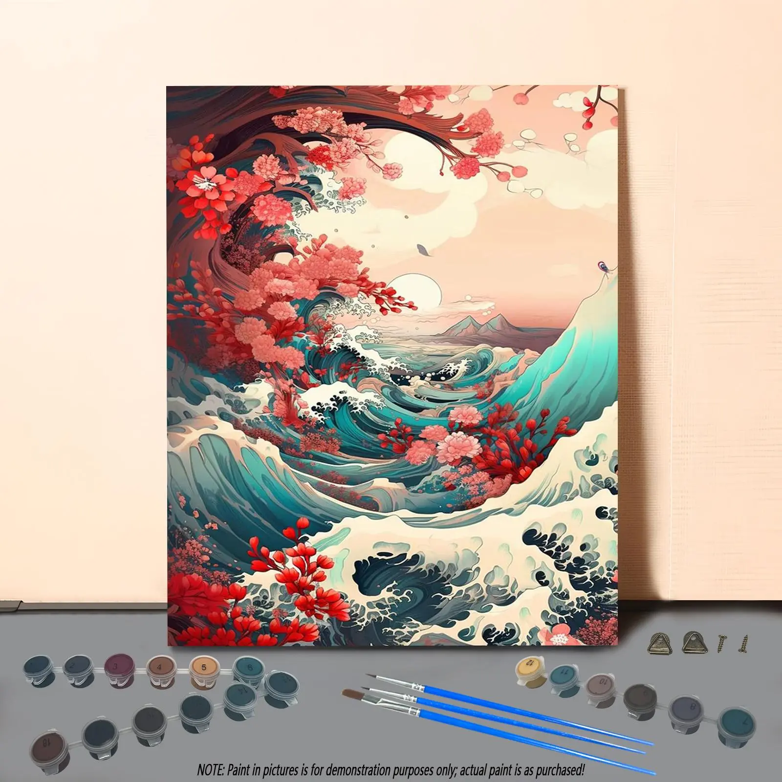 Sakura Pattern DIY Painting By Numbers Kit, 1 Set Frameless DIY Painting By Numbers Kit, Wall Art Decoration for Home Living Room Bedroom, DIY Painting Supplies