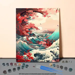 Sakura Pattern DIY Painting By Numbers Kit, 1 Set Frameless DIY Painting By Numbers Kit, Wall Art Decoration for Home Living Room Bedroom