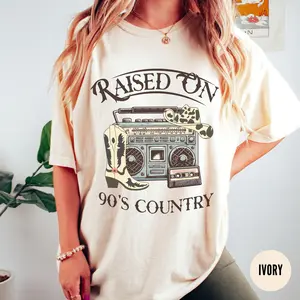 Raised on 90s Country Shirt, Retro Nashville Tee, 90's Music Lover Gift, Country Concert Top, Western Southern Farm Tshirt