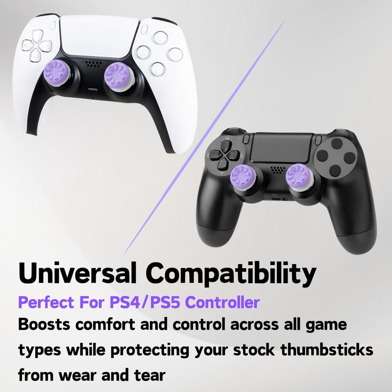 Thumbsticks For PS5/PS4, Precision, Anti slip, FPS game, Aim boost, Comfort, 1 High-Rise & 1 Mid-Rise, Controller/Gamepad/Playstation/4/5/Xbox accessories