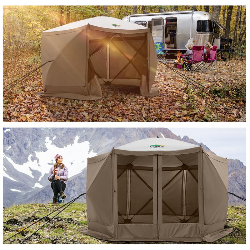 COBIZI 12x12ft Pop Up Gazebo Tent Screen House with Mosquito Netting and Sidewalls for Camping