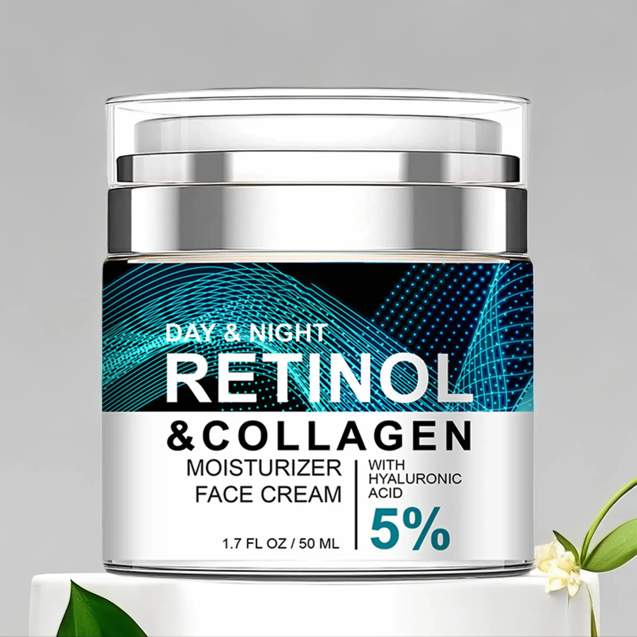 Hyaluronic Acid, Collagen Retinol Moisturizer, Hydrating Nourishing Smooth Skin Care Day Cream Night Cream, Face Lotion for Women and Men All Skin Typ