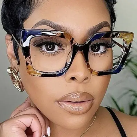 Summer Cat Eye Fashion Glasses, Unisex Large Frame Eyewear, High Quality Eyeglasses, Lightweight Comfortable Design for Daily Commute Travel Casual Wear, Trendy Frames Glasses, Fashionable Frames Glasses, Stylish Trendy Eyewear
