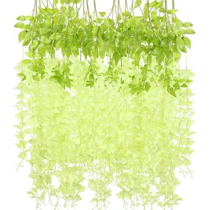 6 Pack 3.6ft Artificial Fake Wisteria Cane Hanging Garland Silk Flower String Home Party Wedding Decoration