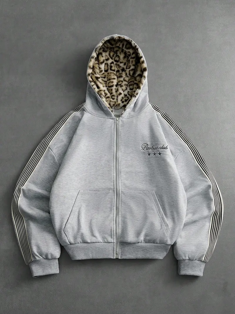 Hoodie with leopards print on the inside - TikTok Shop