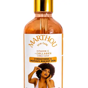 Marthou Skincare Vitamin C + Collagen Complex Serum - Brightening, Anti-Aging, Hyaluronic Acid, 2oz