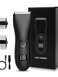 Spring Summer New Cross-Border Electric Men's Intimate Trimmer Shaver Waterproof Hair Clipper USB Rechargeable Trimmer Body Leg Hair Removal LED Father's Day Gift
