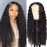 13x6 Deep Wave Lace Front Human Hair Wig, Transparent Lace Frontal Wig Natural Color For Women