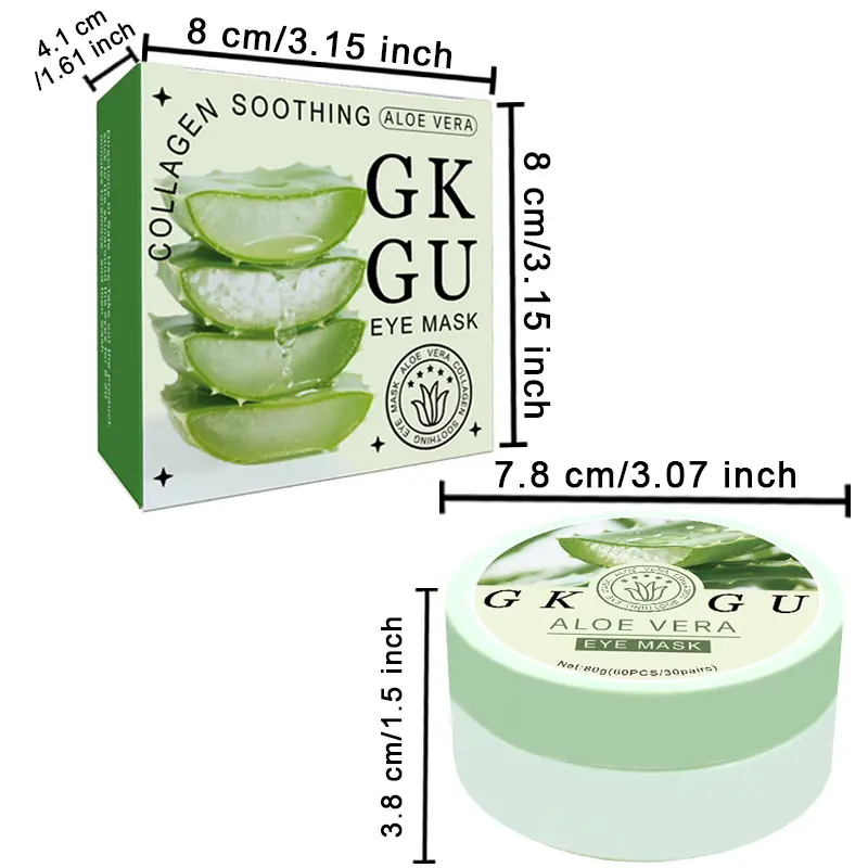 60pcs Aloe Vera + Collagen Eye Serum Cream Under Eye Patches - Hydrating,  Firming, Moisturizing Eye Mask