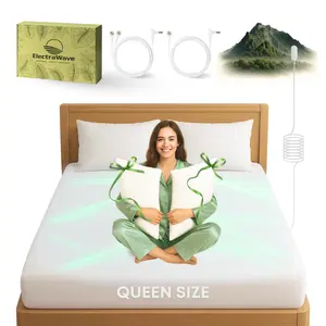 ELECTRAWAVE Premium Grounding Flat Sheet 108" x 102", King Grounding Pillowcases – 93% Organic Cotton, 7% Pure Silver Fiber, Earthing Sheet Sleep Support, EMF Reduction, Wellness Naturally