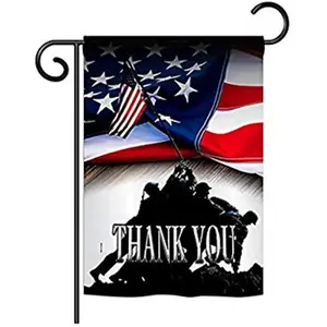 Breeze Decor BD-PA-G-111088-IP-BO-D-US18-BD 13 x 18.5 in. Thank You Americana Patriotic Impressions Decorative Vertical Double Sided Garden Flag