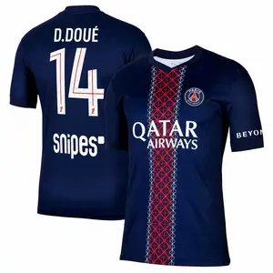 Unisex Soccer/Football PSG Club D.Doue 14 Champions League 2025/26 Home/Away Replica Jersey