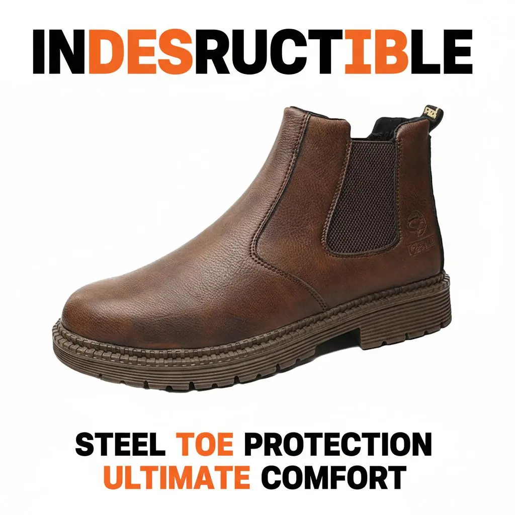 Extreme Splash-proof Smash-proof Puncture-proof Breathable Safety Shoes Unisex Chef Work Shoe Waterproof Anti-slip Durable Outdoor Comfortable crafted for Plumbers Electricians Roofers and Heavy Meat Packing Operations Men Women