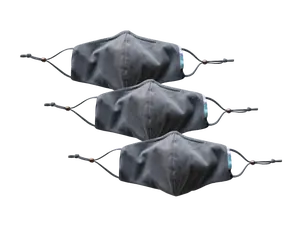 Alyx Organic Cotton Face Mask 3-pack, Charcoal