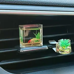 Fish Bowl Car Vent Clip Decor Accessory - Elegant Design for Home and Garden Use - Realistic Detail & Durable Resin Material - Perfect Gift for Pet Lovers - Decoration