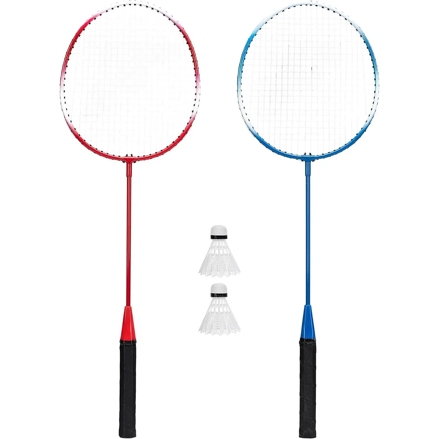 Sports Badminton Racket + Birdie Set - Replacement Badminton Equipment for Kids + Adults - 2 Player - 4 Player Badminton Racket Sets