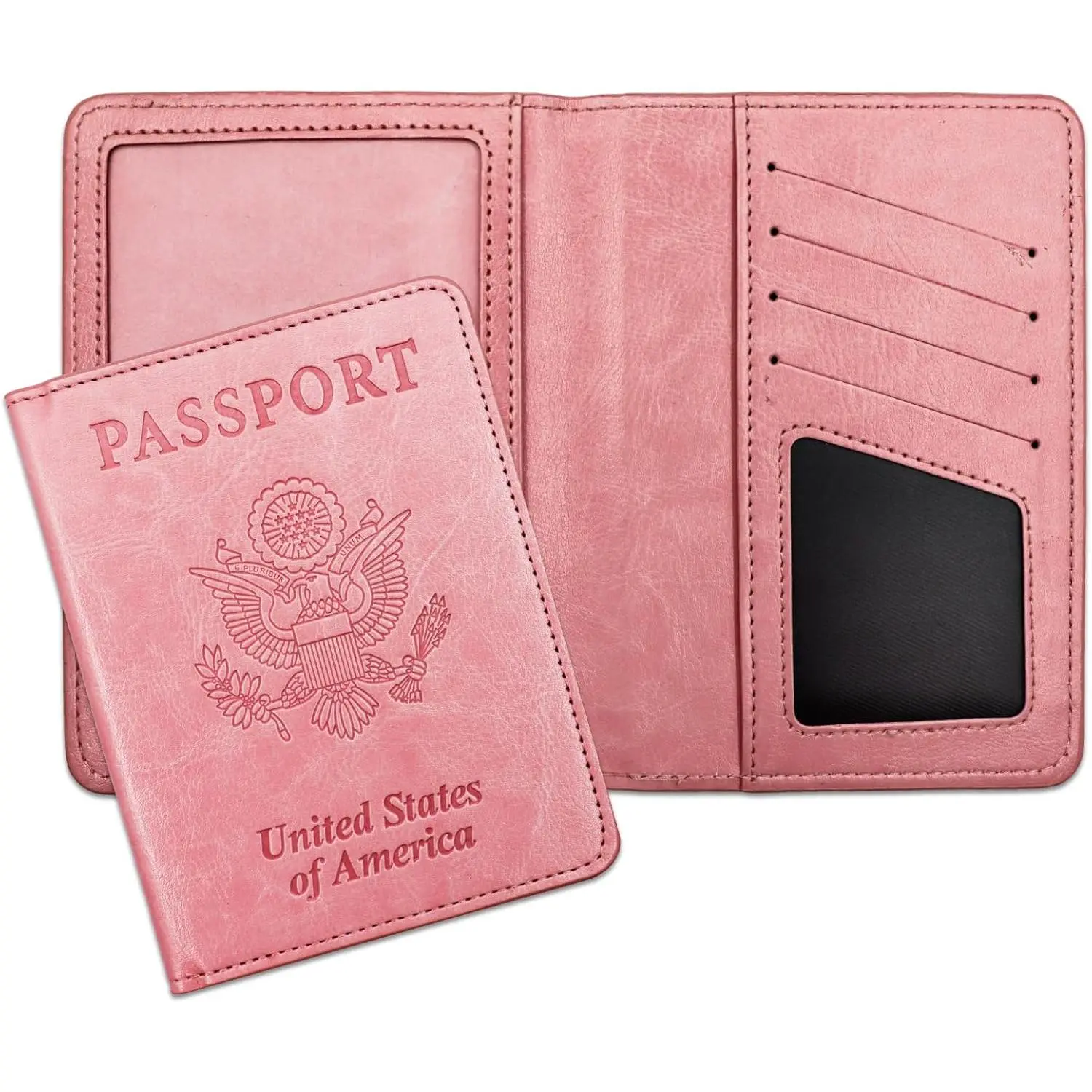 Passport Holder for Travel Essentials RFID Blocking Wallet Card Case PU Leather Passport Cover Women and Men ()