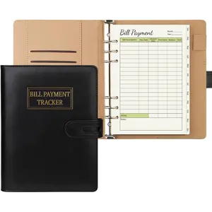 Bill Payment  Notebook, Monthly Bill Organizer with Pockets and Tabs, Bill  with A5 6 Ring Binder  Easily for Senior  Office