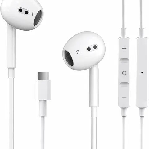 Summerwins 2-Pack USB Type-C Wired Audio Earbud Headset - High Quality Headphones with HiFi Sound, Active Noise Cancellation, Microphone, Volume/Call Control, Plug-and-Play, Wide Compatibility for Cellphones (Phone 15/16/17, Galaxy, Pixel, OnePlus)