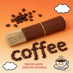 Essential Oil Infused Aromatic Coffee Incense Sticks, Natural Wood & Coffee Scented, Ideal for Meditation, Camping, Holidays, Room Aromatizer, Calming Home Fragrance