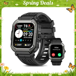[Spring Deals] Tukio 2026 Military Smart Watch for Men 1.91'' Fitness Tracker with IP68 Waterproof Step Counter Sleep Monitor 110+ Sport Modes Compatible with Android & iPhone Wearable