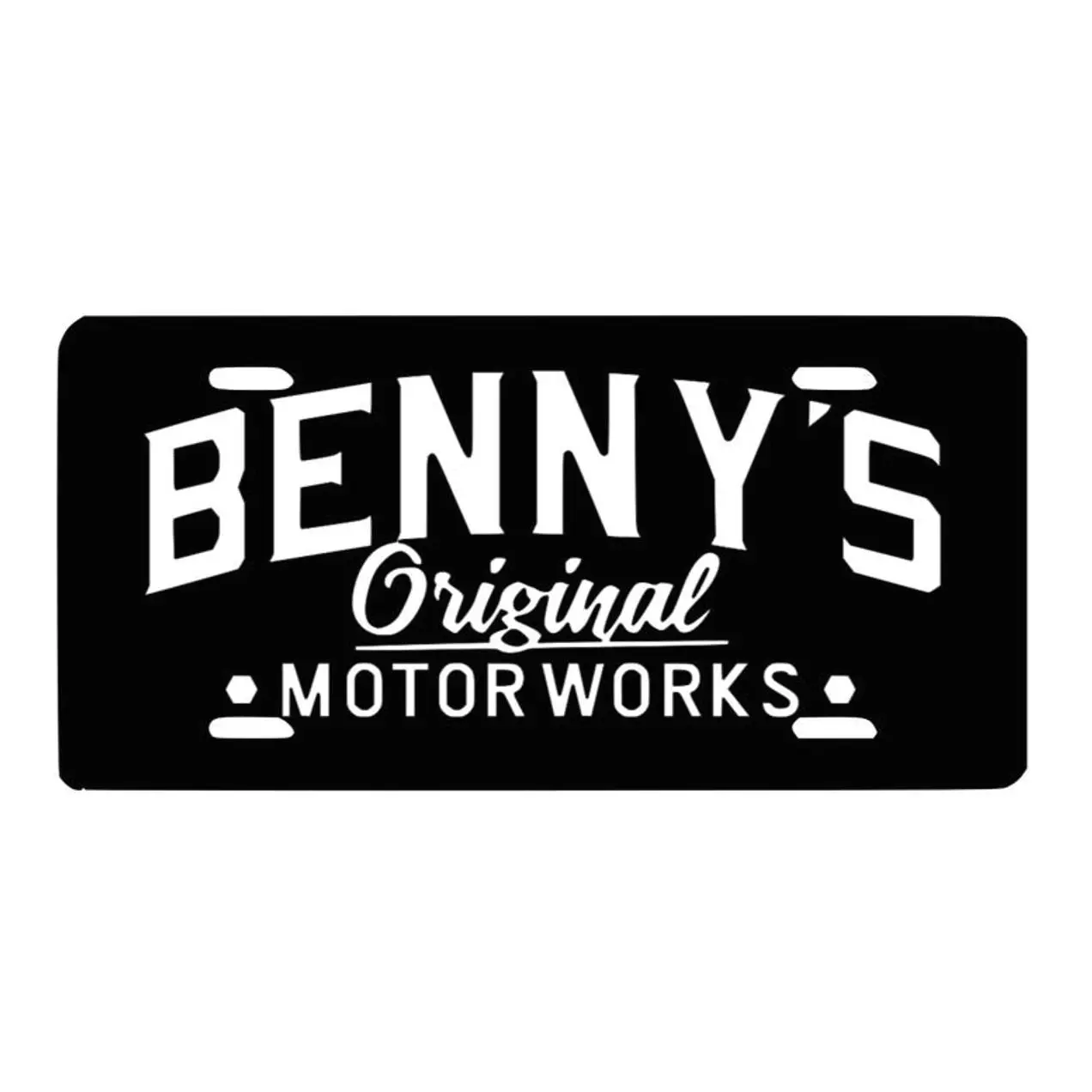 Benny's Motoworks License Plate - Customizable and Durable