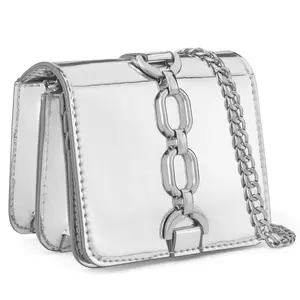 Babysun Mini Evening Handbag crossbody bags for Women, with Built-in Mirror and Two Chain Strap Glossy Mini Bag Wallet Sling