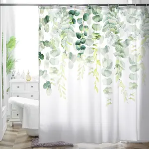 Boho Eucalyptus Shower Curtain Vibrant Straight Design for Bathroom Decor Enhance Your Space with Unique Boho Aesthetic 72" x 72" Bohemian Style Flower Design Easy Installation