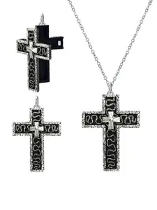 Octopus Necklace Game, Thanos Cross Pendant Necklace with Secret Compartment, Hidden Layer Design, Cross Chain Design, Unique Gift Idea for Fans