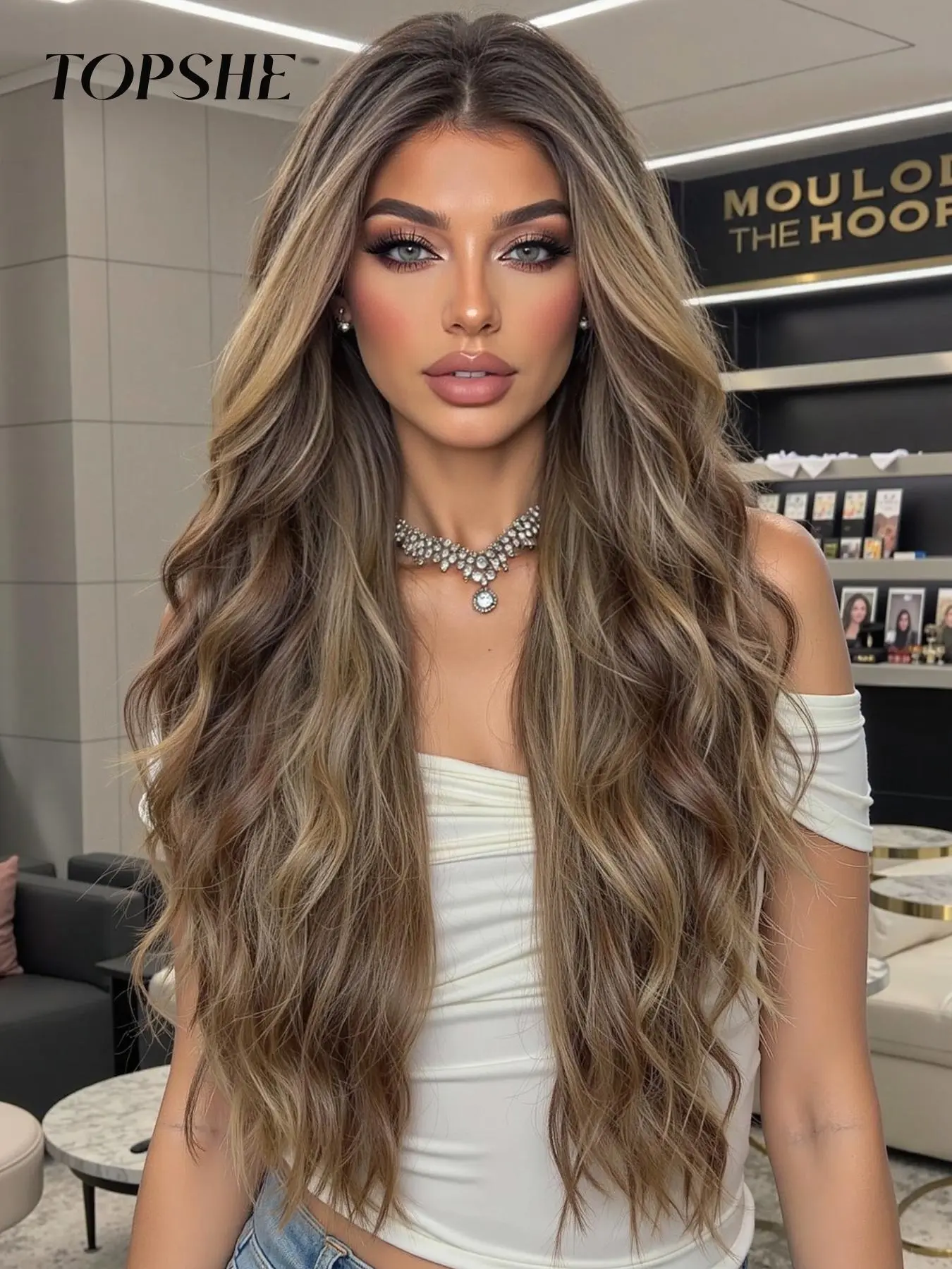 Transparent Lace Front Wig EVIE, Natural Look, Easy to Style, Long Wavy Hair, Pre-Cut, No Glue Needed, Ideal for Valentine's Day, Women's Fashion, Lace Glueless Wig, Natural Looking Wig