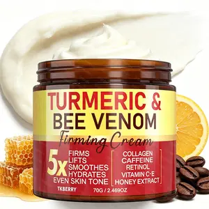 70G Turmeric+Bee Venom Face Lift Cream, Firming & Lifting Cream With Honey Extract, Turmeric And Collagen, Moisturizing & Skincare, Moisturizer, For Dryness and Firms Skin, Suitable for All Skin Types, For Men And Women Use, 24-hour hydration