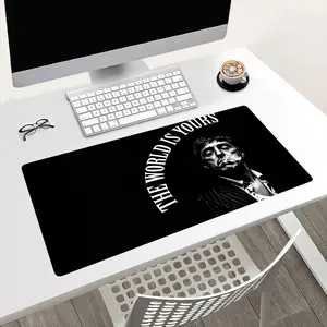 Scarface Alonso "Tony Montana" Movie Design Gaming Mouse Pad - Non-Slip Rubber Base, Smooth Surface, Desk Mat for PC, Office, Gaming Setup - "THE WORLD IS YOURS" Quote Decoration for Scarface Fans, Pc Accessories, Stylish Accessory, Premium Quality
