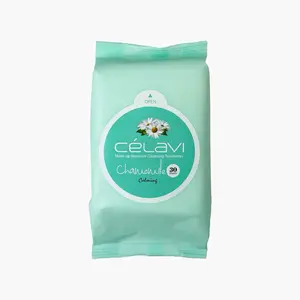 Celavi Makeup Remover - Chamomile Calming Cleansing Towelettes 30 Count for Gentle Face Makeup Removal