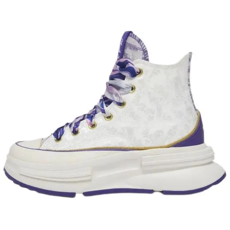 Women's Converse Run Star Legacy CX High-Top Canvas Casual Footwear - White & Purple, Durable, Versatile, Comfortable Trending Official Maison Mihara Shoes