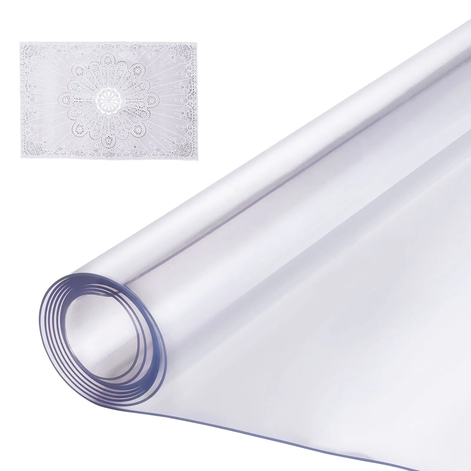 Clear PVC Plastic Table Cover - 54x54 in, 1.5 mm Thick Protector, Waterproof Easy-Clean Desk Mat, for Office Dining Room Surfaces