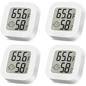Indoor  4Pack, Humidity Gauge Meter Digital Hygrometer Room  for Home, Hight Accurate Temperature and Humidity  for Greenhouse, Reptile, Humidors, Cellar, Office