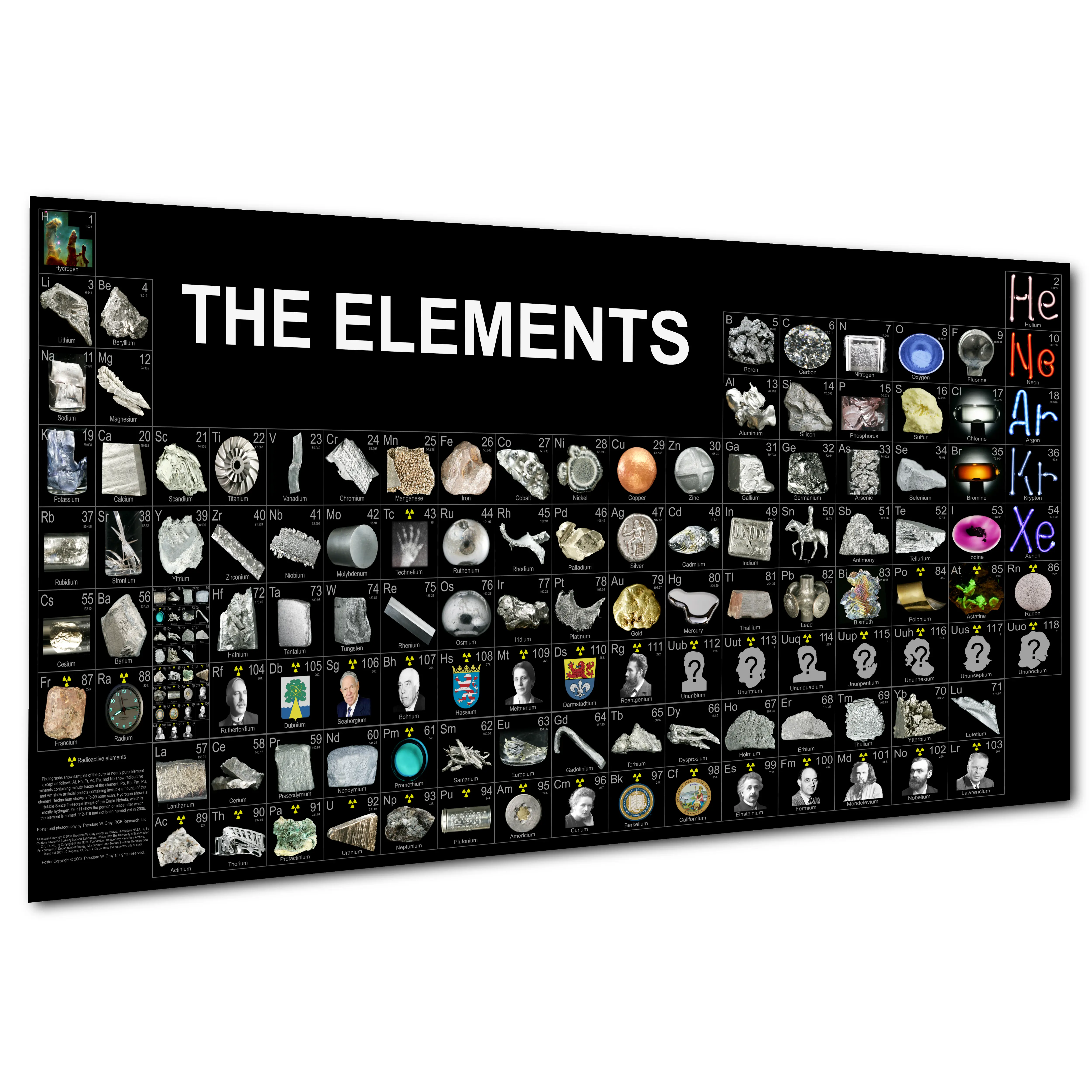 Periodic Table of the Elements Real Photos Poster (40x20 in.) - Nerdy Chemistry Wall Print Decor for Scientists, Classrooms and Laboratories